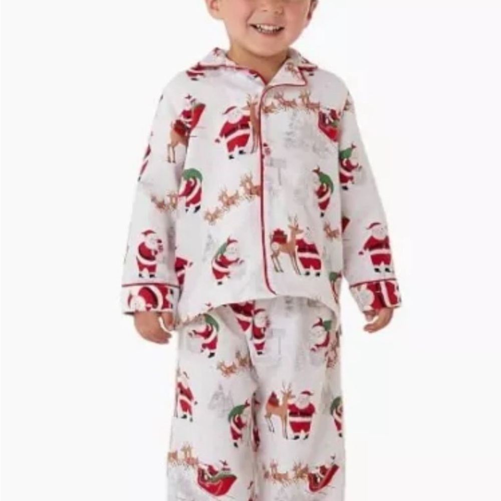 New w tag PBkids Pottery Barn kids Heritage Santa flannel pajamas PJ size 2T